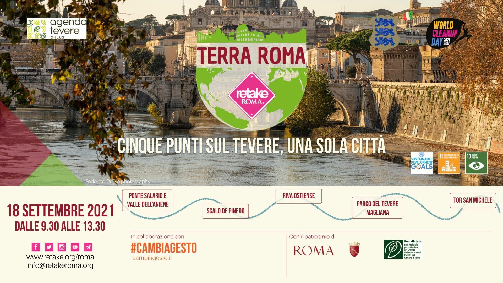 Terra Roma, il 18 settembre Giornata World Cleanup Day lungo le sponde del Tevere