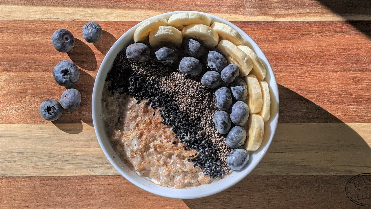 Porridge mirtilli e banana valori nutrizionali calorie